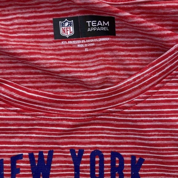NEW YORK GIANTS NFL NEW ERA WOMEN'S TRI BLEND SPACE DYE RED SHIRT XL - Picture 2 of 3